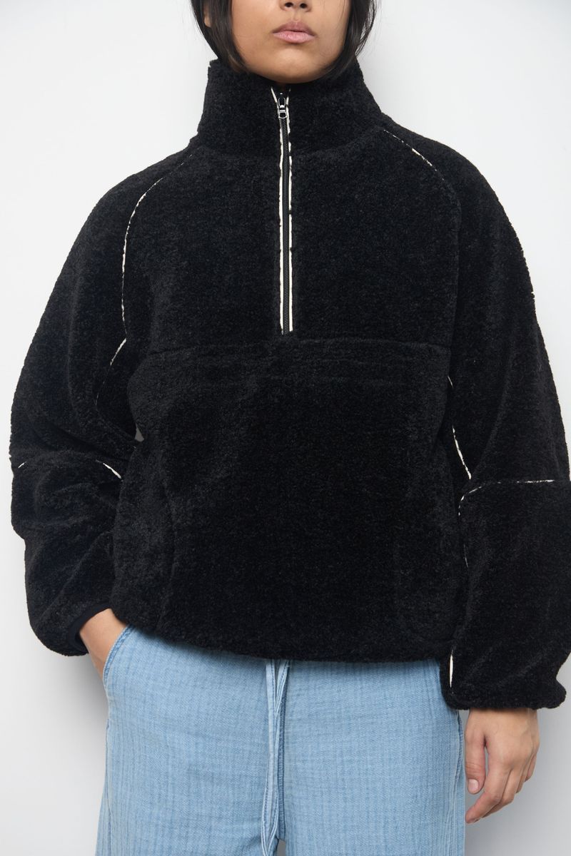 Leatherline Sherpa Half Zip Jacket