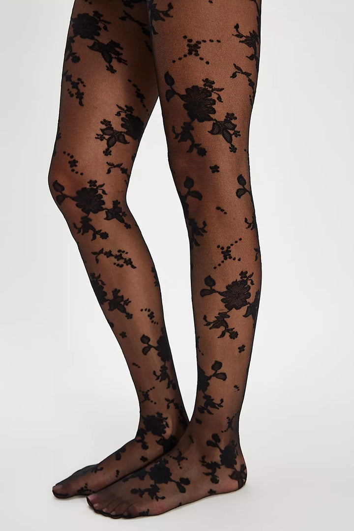 Flocked Floral Tight