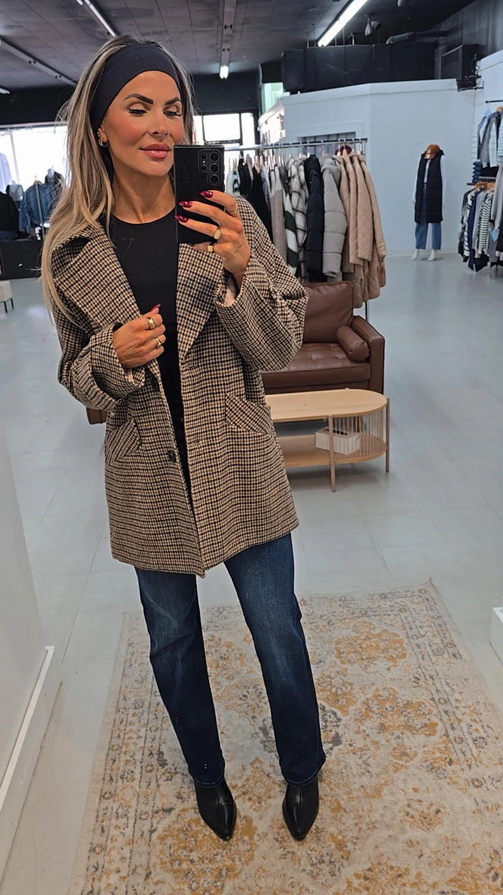 Marie Houndstooth Pea Jacket
