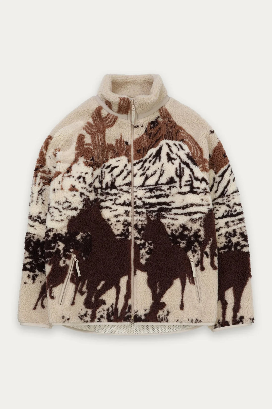 Printed Sherpa Fleece- Desert Stallion