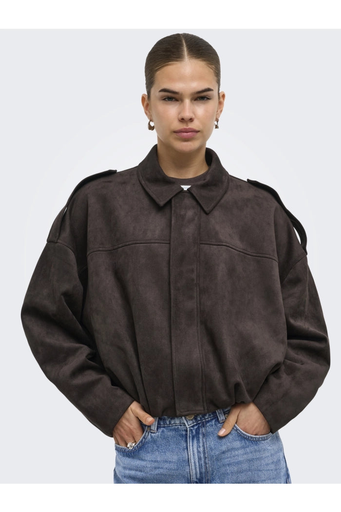 Moon-Stina Faux Suede Bomber