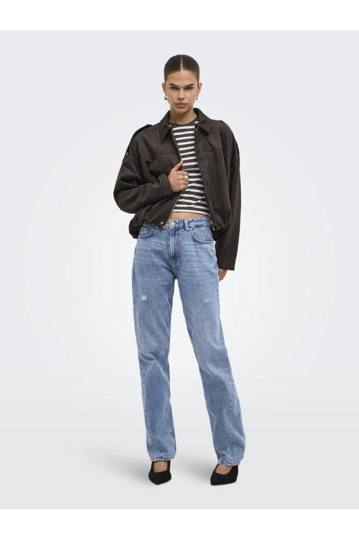 Moon-Stina Faux Suede Bomber