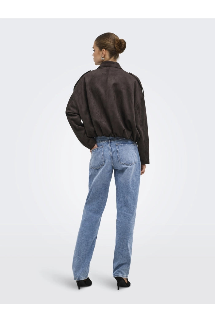 Moon-Stina Faux Suede Bomber