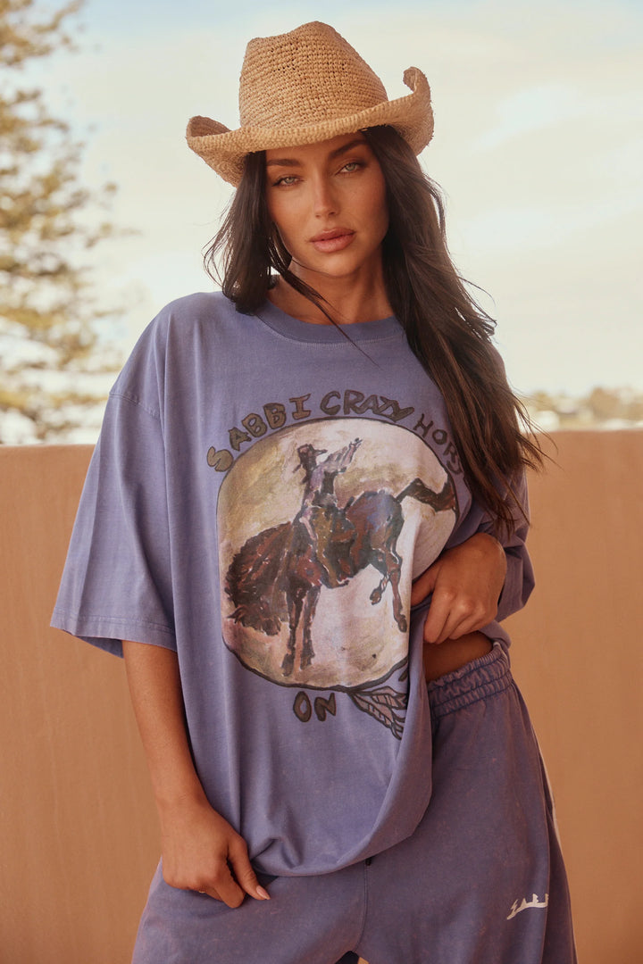 Crazy Horse Tee - Dusty Lavender