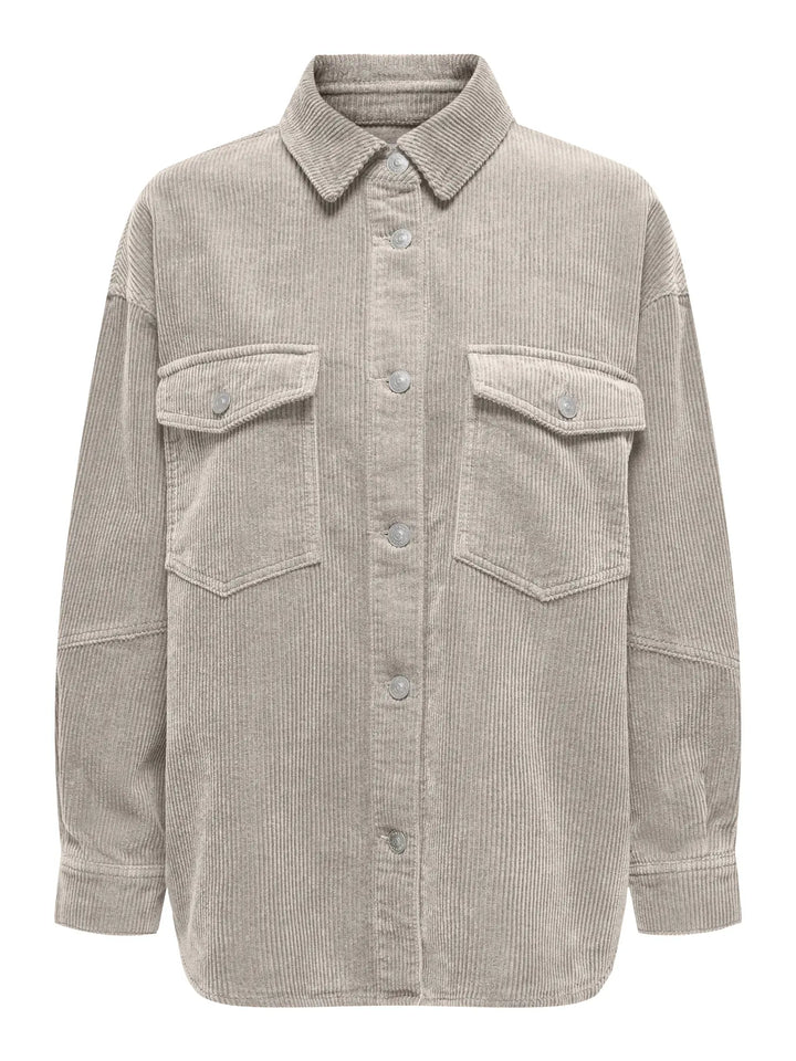 Tiggy Cord Shacket - Silver Lining