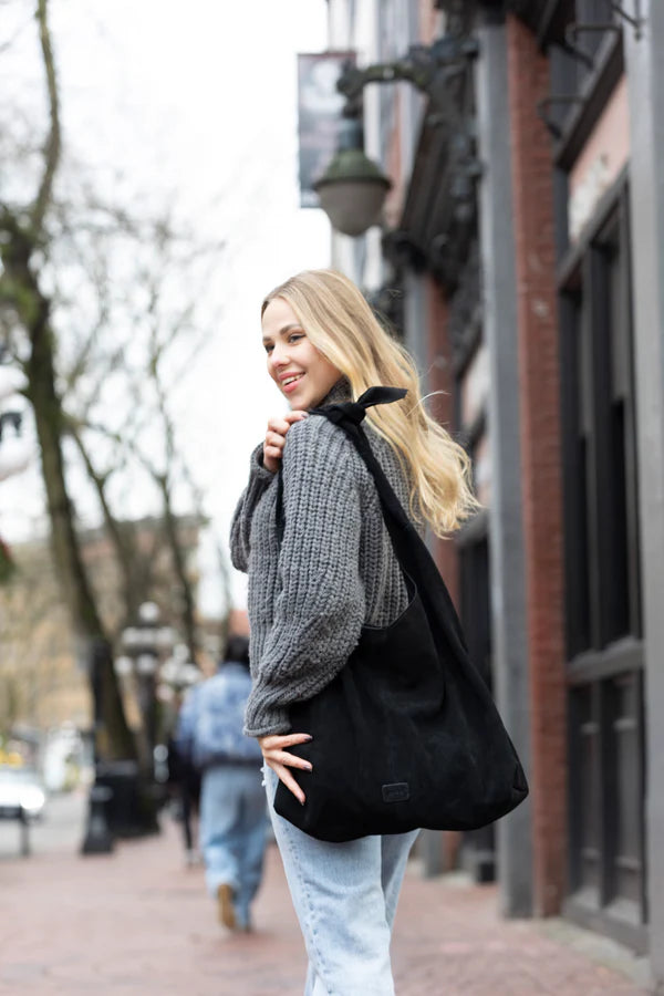 Risa Suede Leather Knot Bag