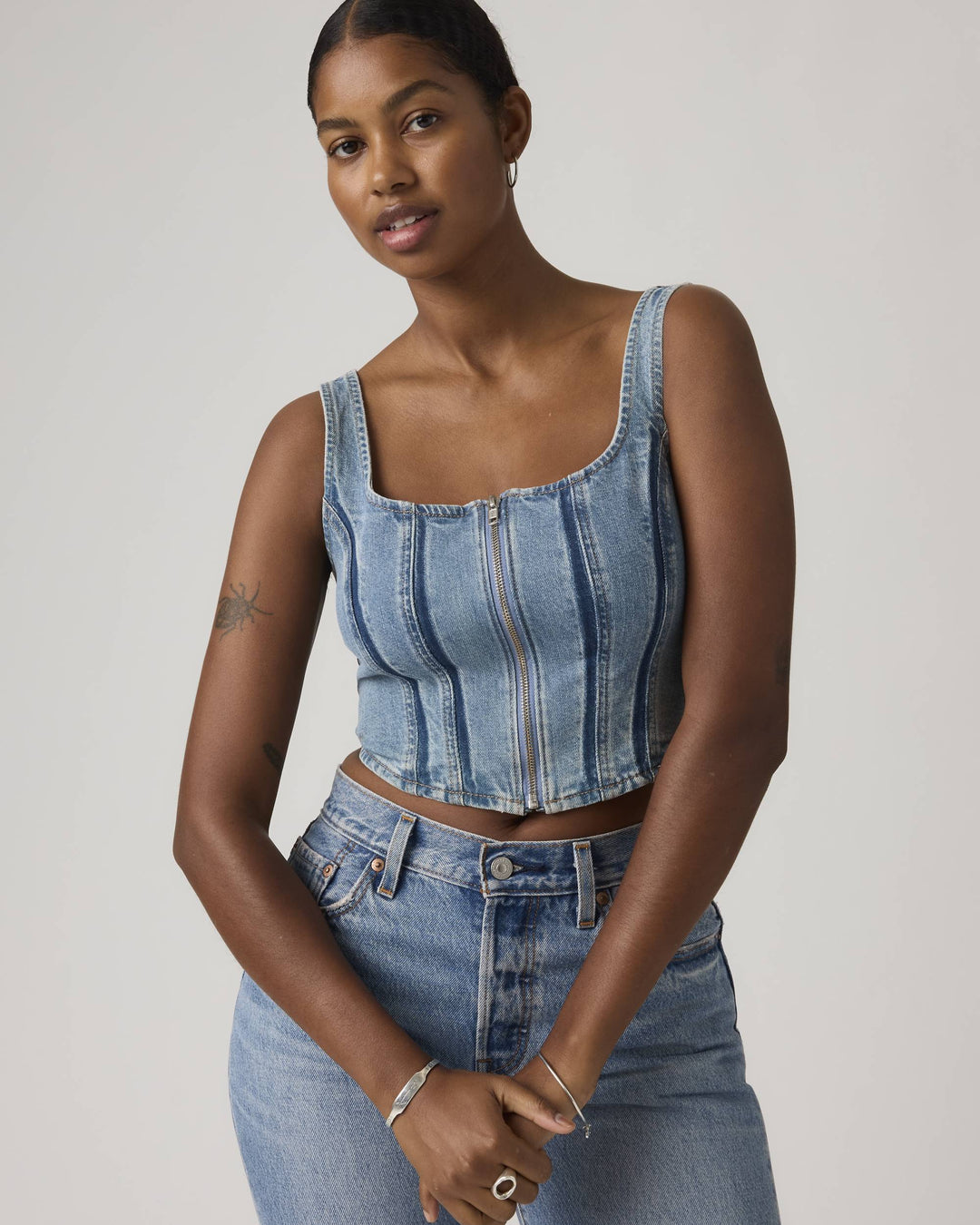 Seamed Zip Bustier- Shadow Work