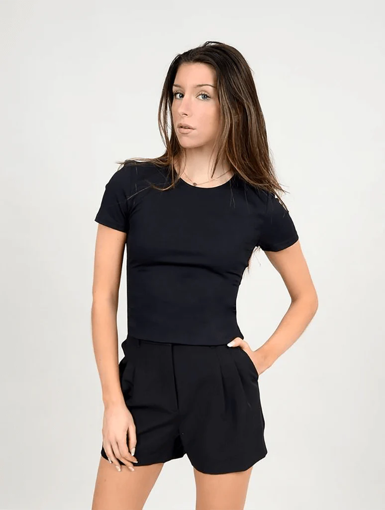 Roxi RIb Round Neck Tee