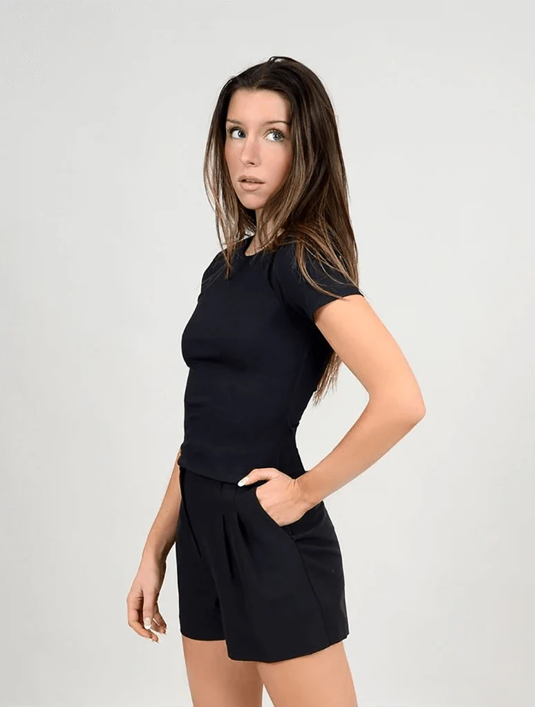 Roxi RIb Round Neck Tee