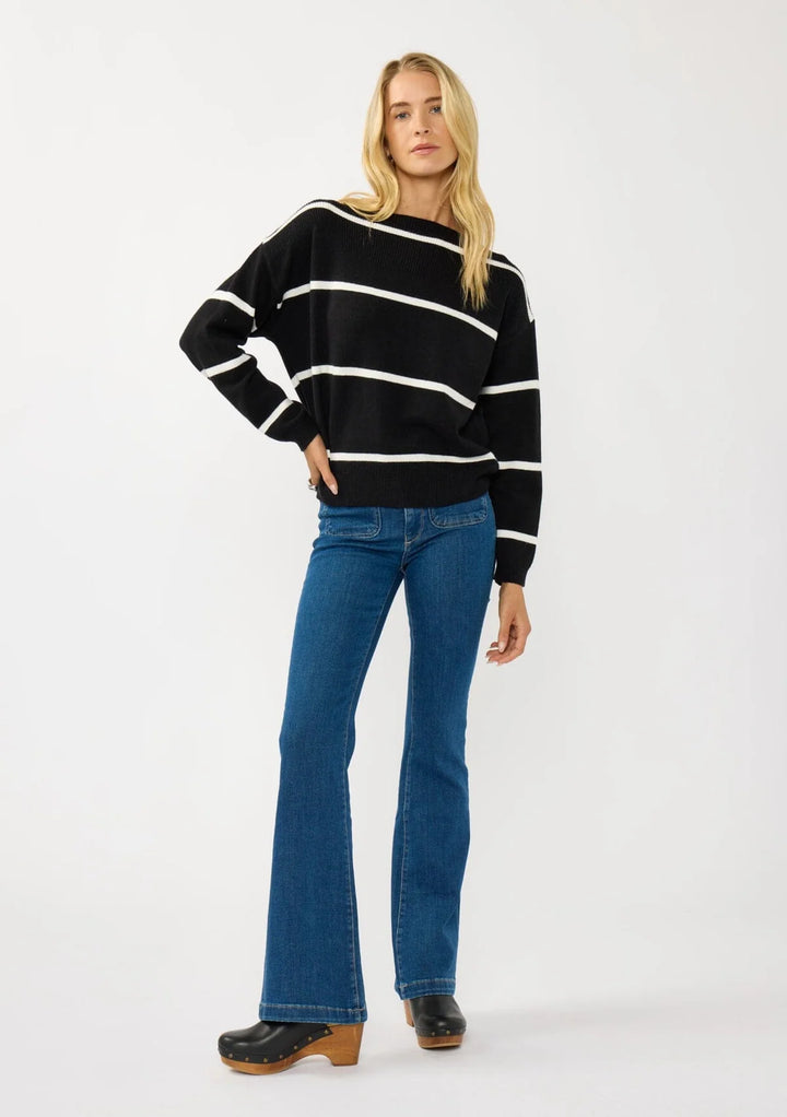 Serena Stripe Boat Neck Top