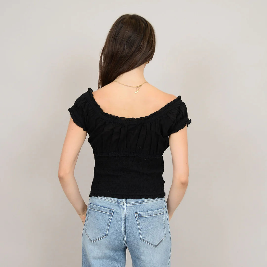 Mica Puff Shirred Top