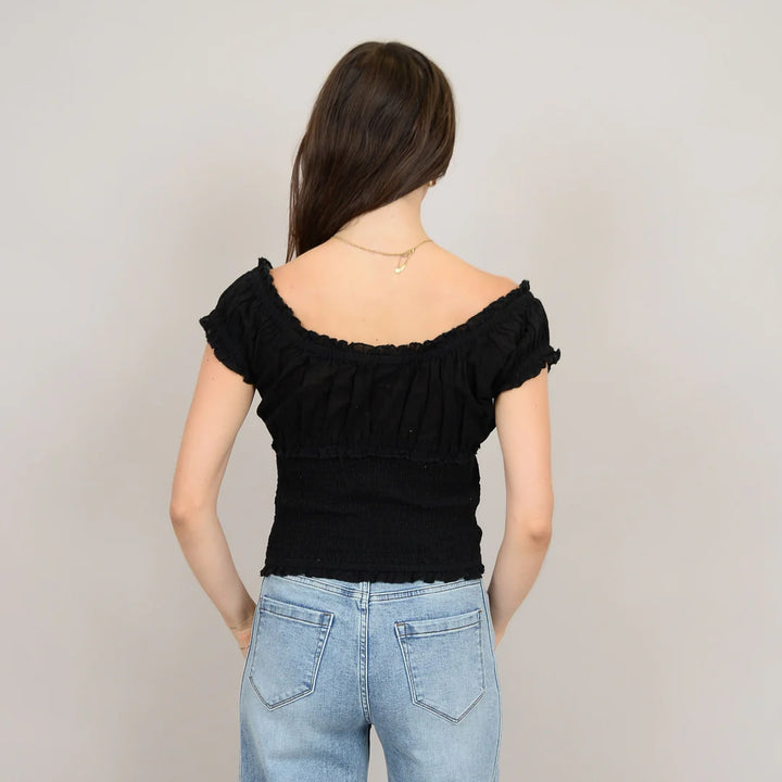 Mica Puff Shirred Top