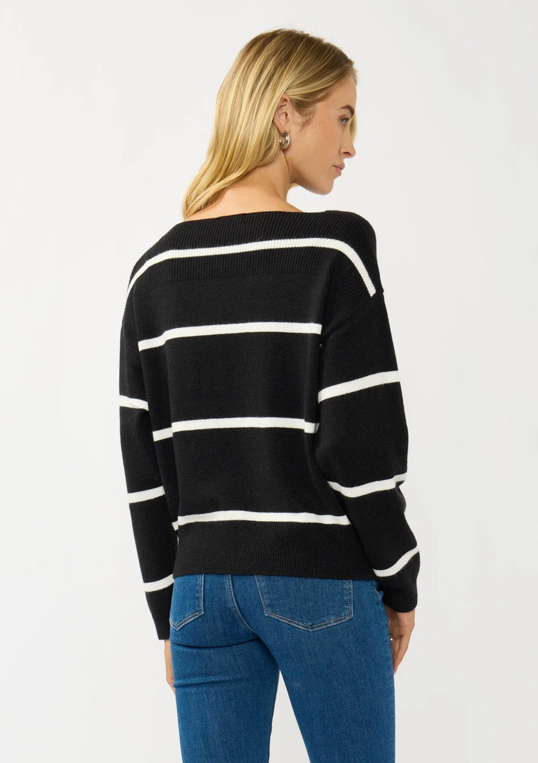 Serena Stripe Boat Neck Top