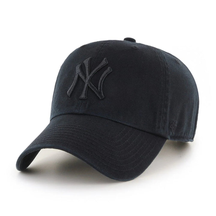 MLB NY Clean Up Cap- Black on Black