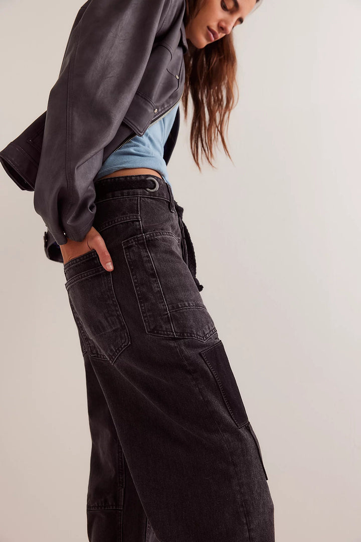 Moxie Low Slung Pull On Barrel Jean