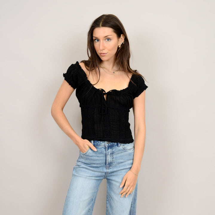 Mica Puff Shirred Top