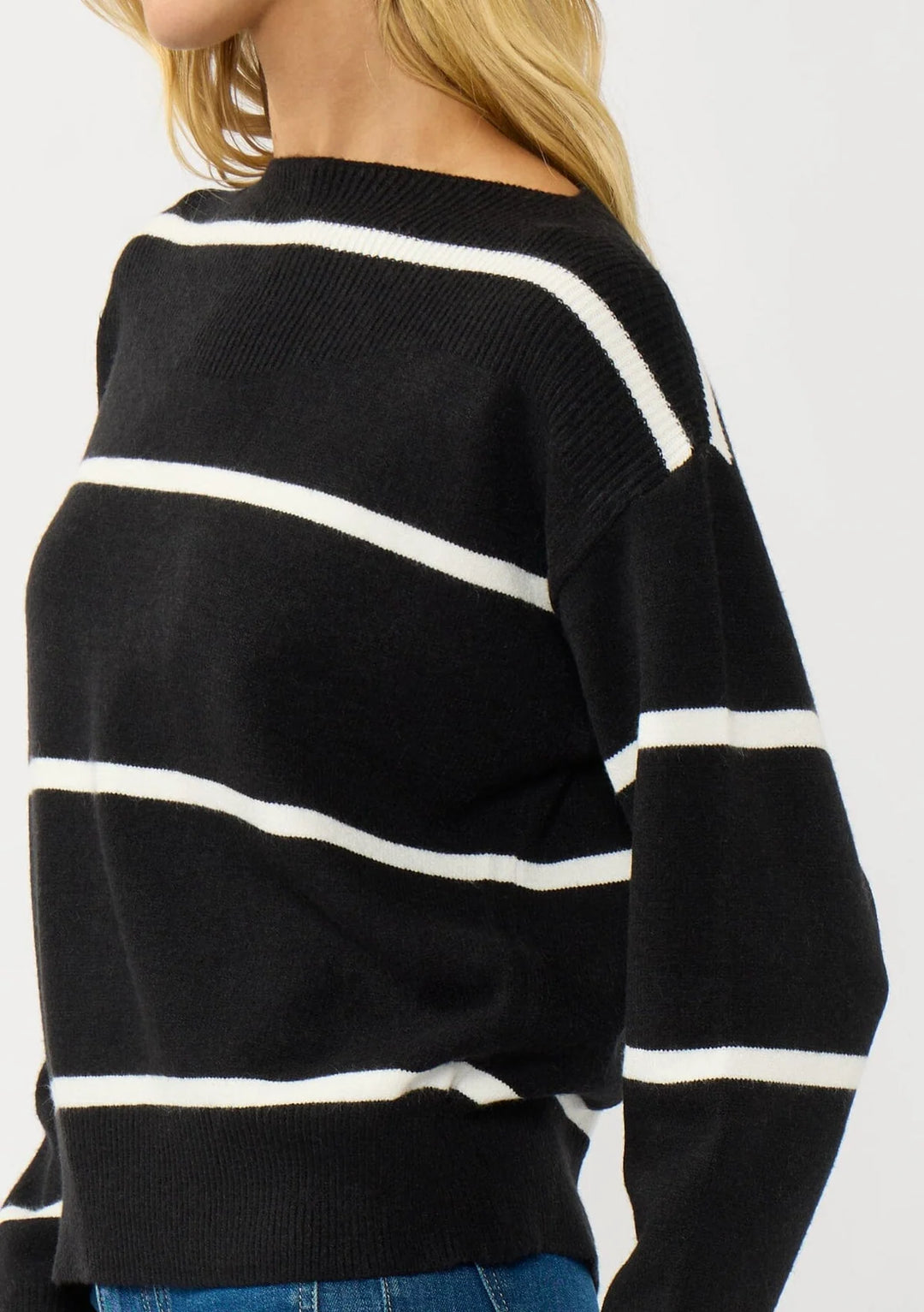 Serena Stripe Boat Neck Top