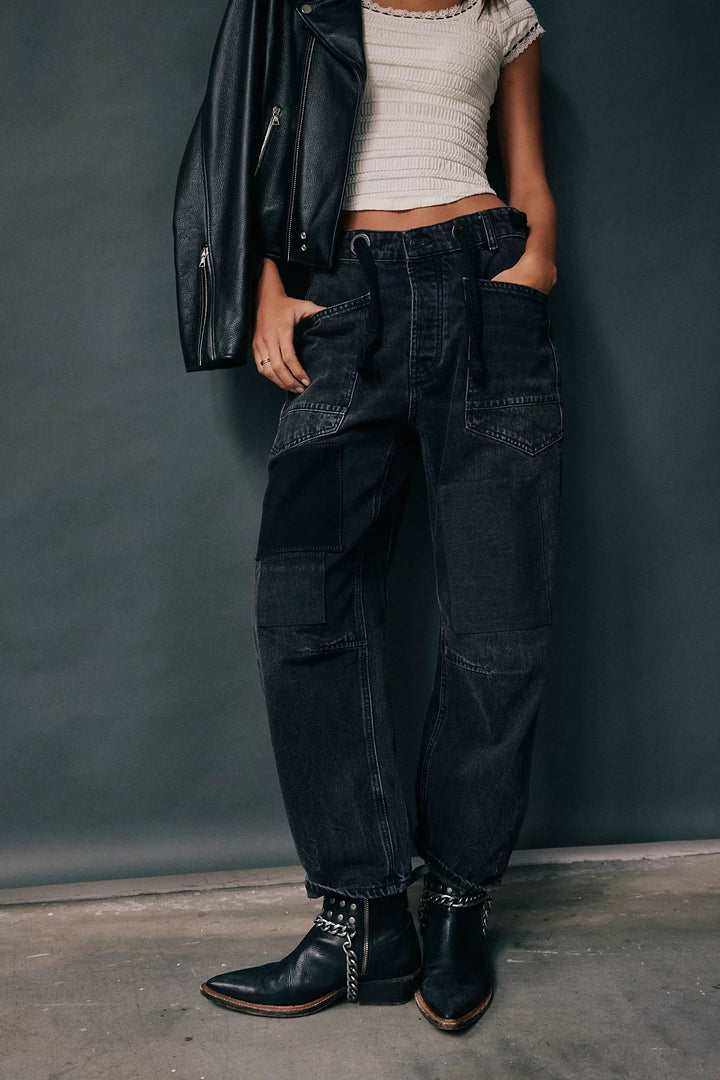 Moxie Low Slung Pull On Barrel Jean