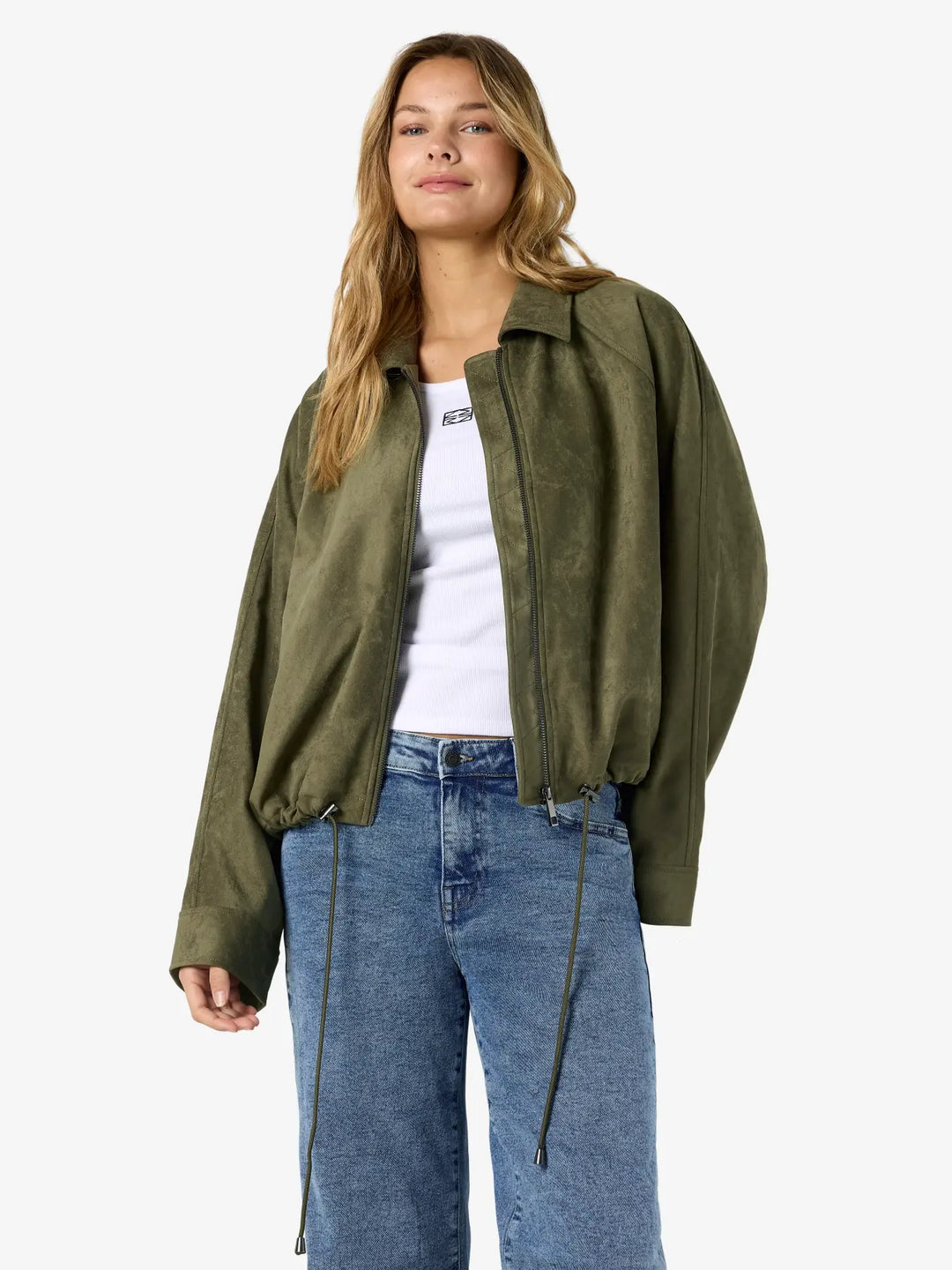 Memmy Faux Suede Bubble Jacket