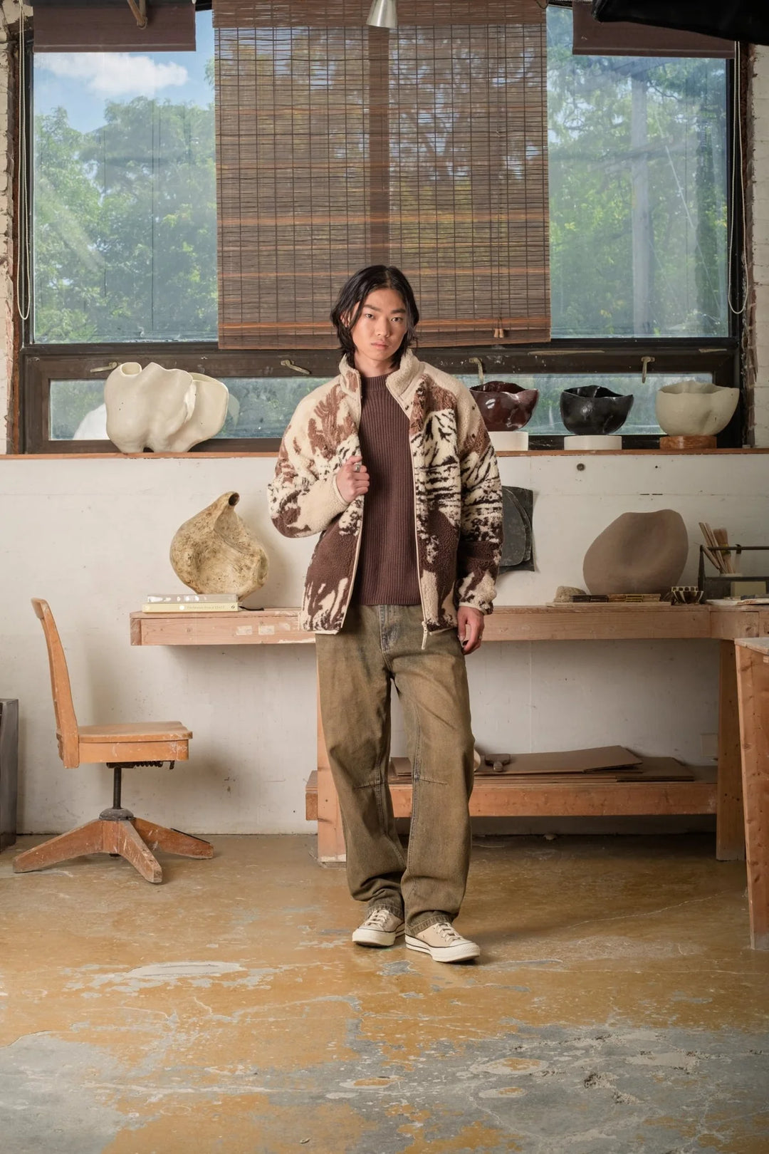 Printed Sherpa Fleece- Desert Stallion