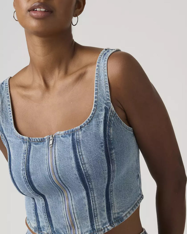 Seamed Zip Bustier- Shadow Work