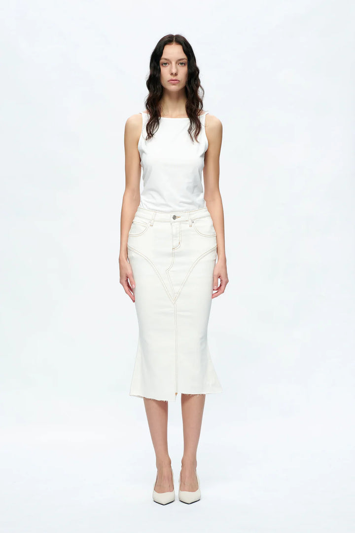 Erin Fishtail Denim Skirt