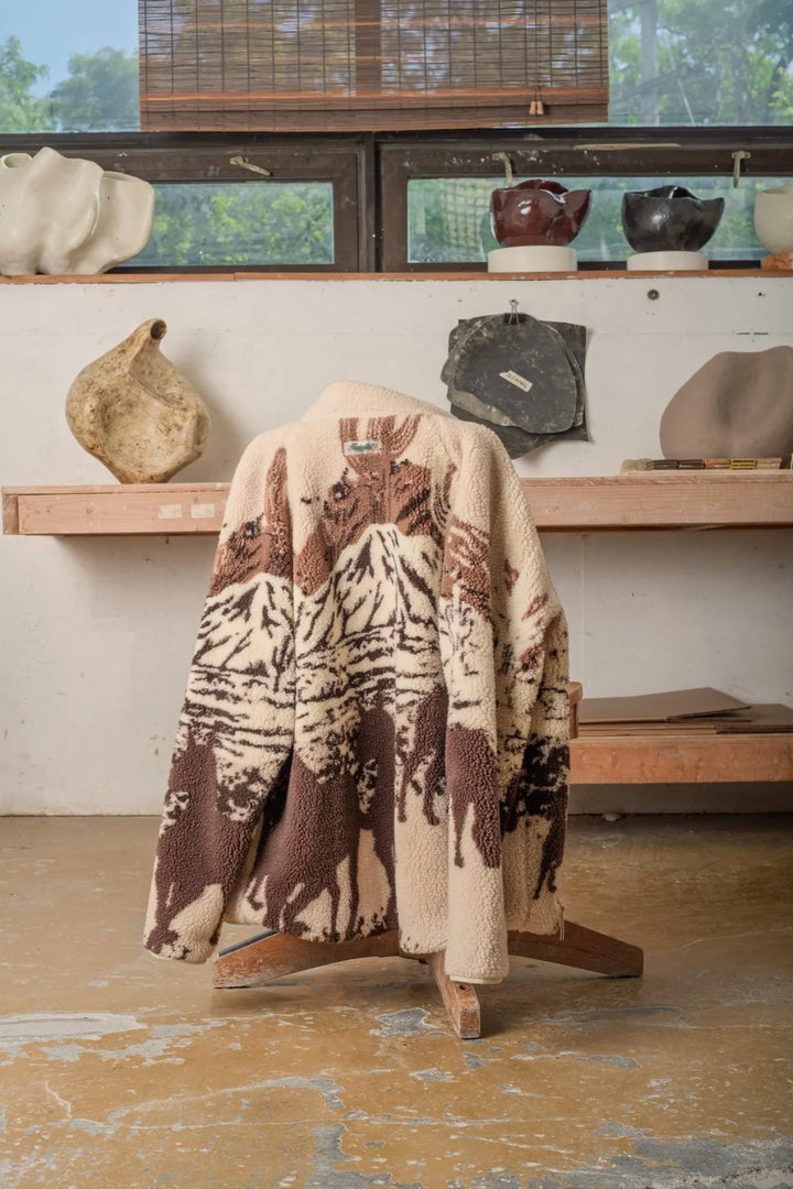 Printed Sherpa Fleece- Desert Stallion