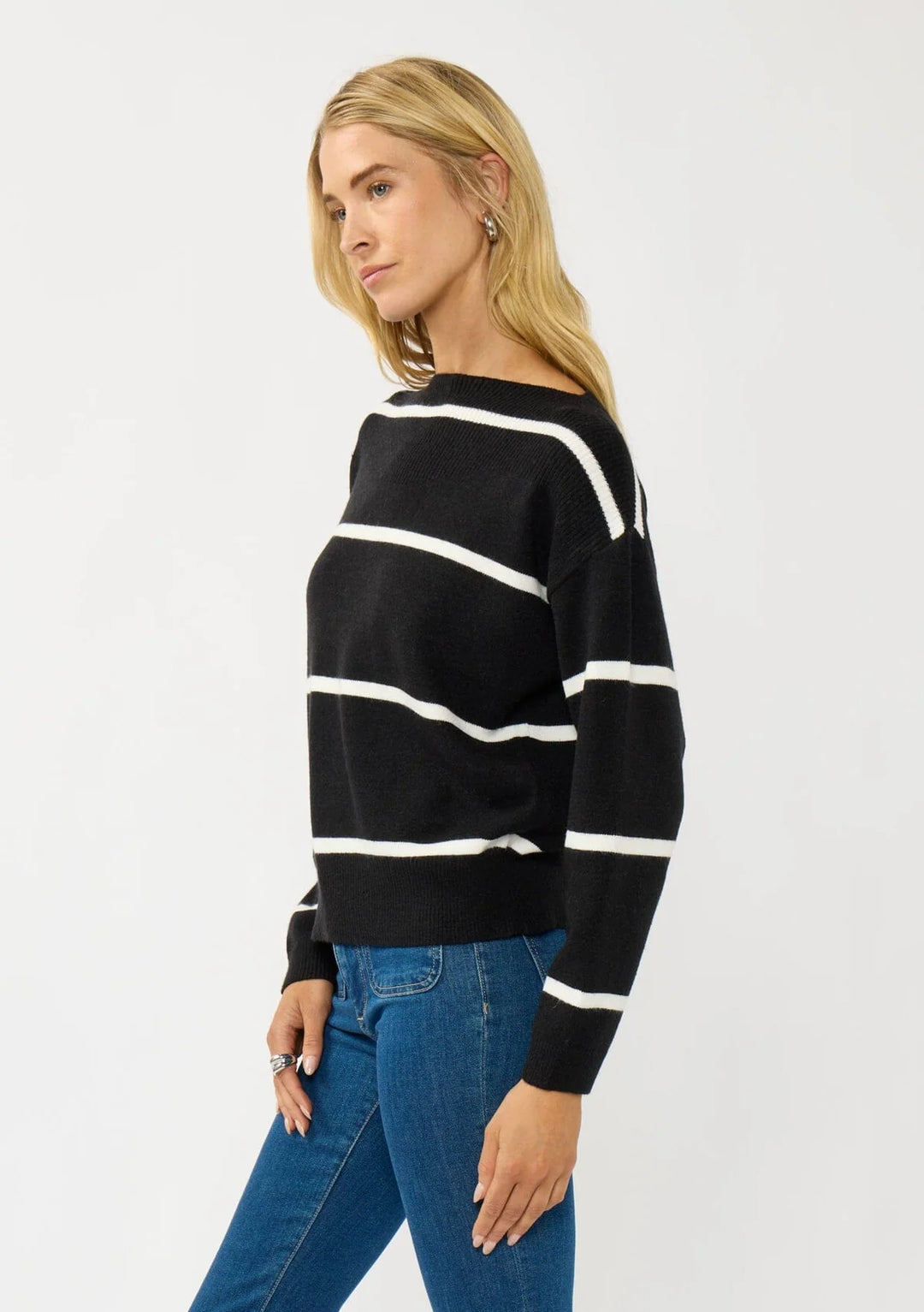 Serena Stripe Boat Neck Top
