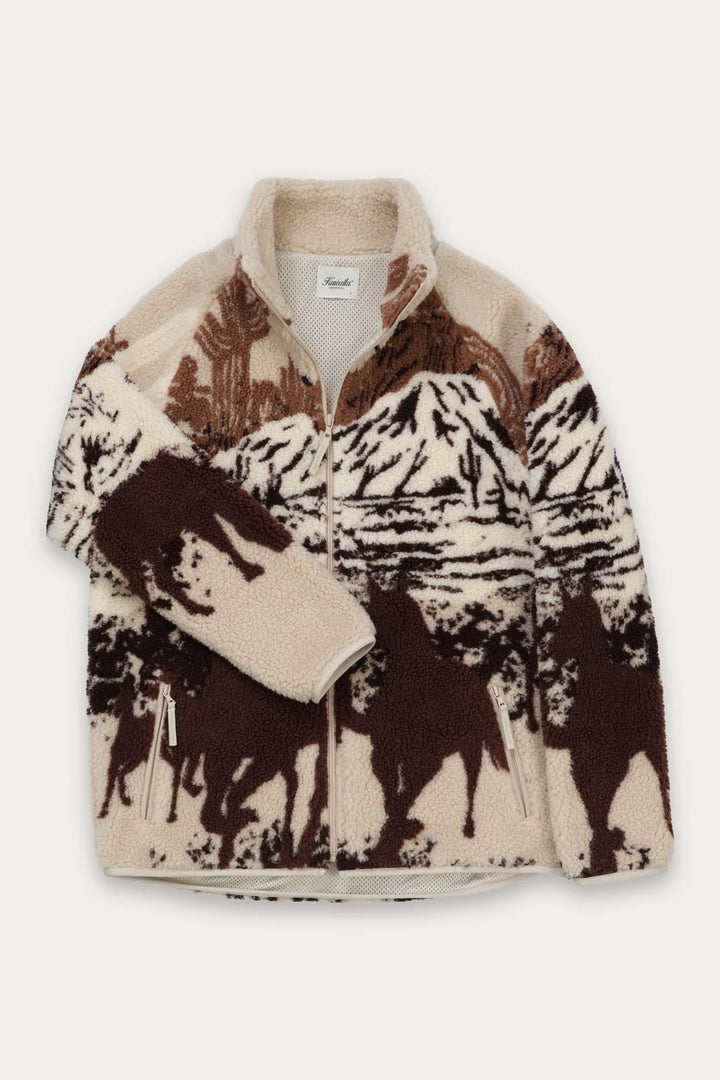 Printed Sherpa Fleece- Desert Stallion