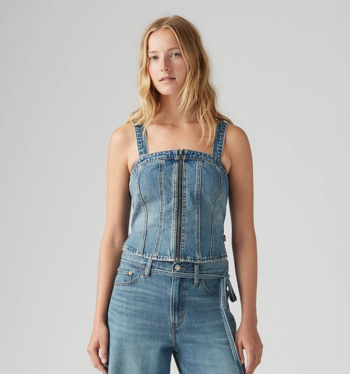 Denim Sculpted Bustier