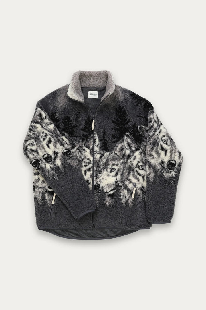 Printed Sherpa Fleece- Wolf Pack