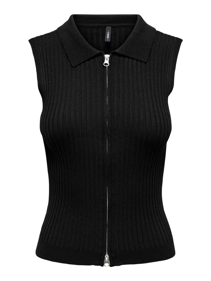 Meddi Zip Sleeveless Cardi