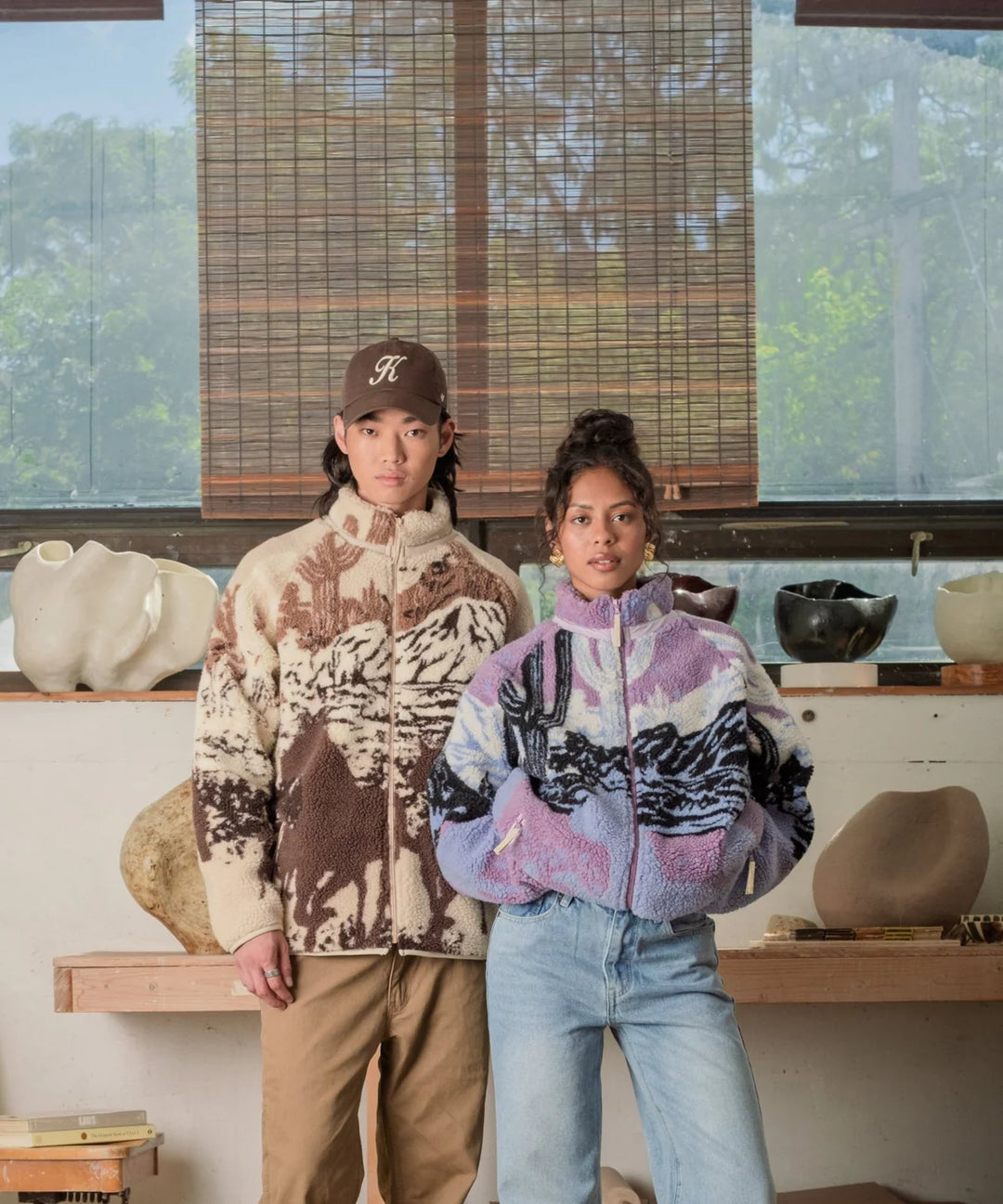 Printed Sherpa Fleece- Desert Stallion