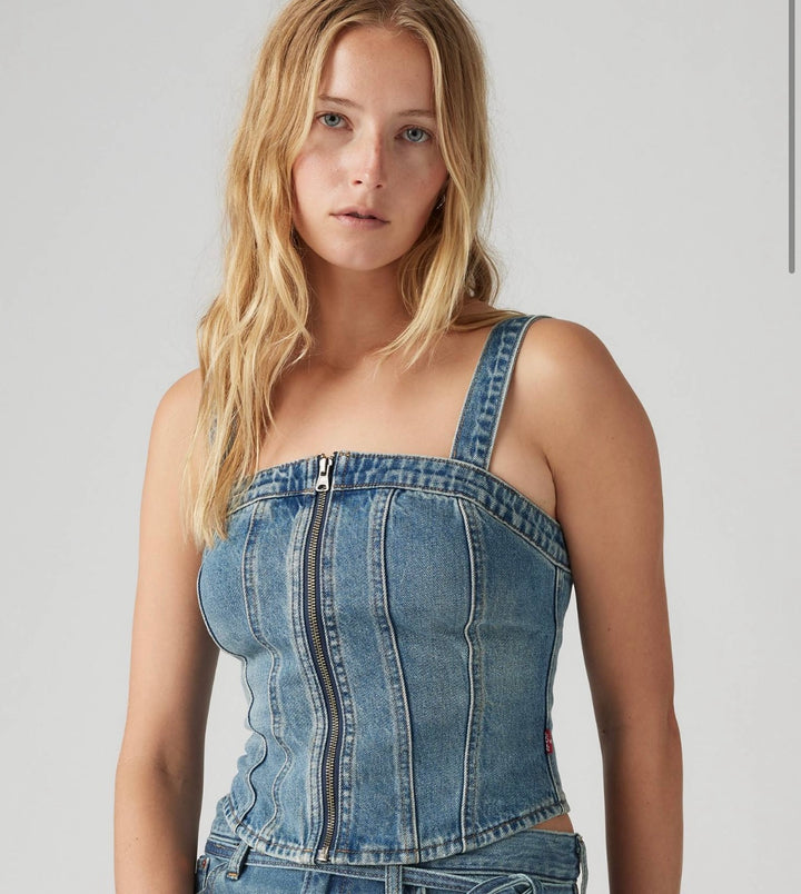Denim Sculpted Bustier