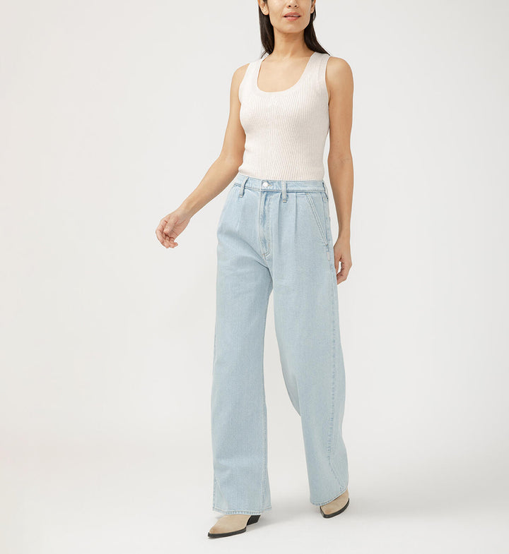 Pleated Denim Trouser