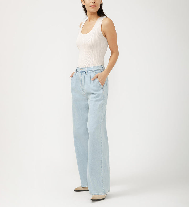 Pleated Denim Trouser