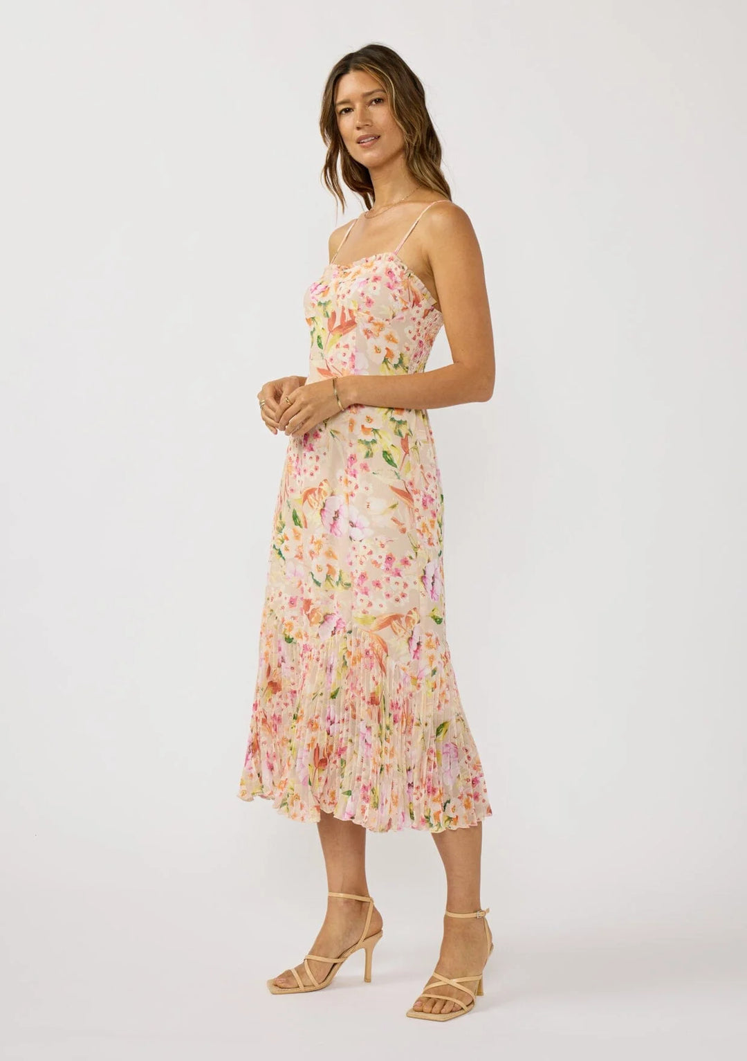 Songbird Pleated Midi Dress
