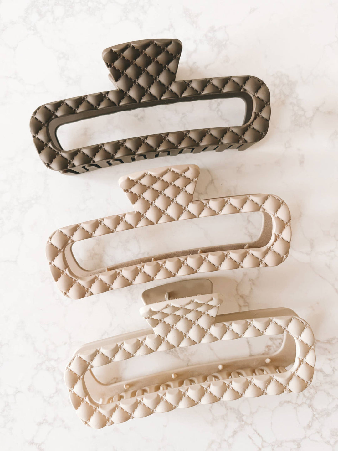 *QUILTED Matte Hair Claw Clips *Large