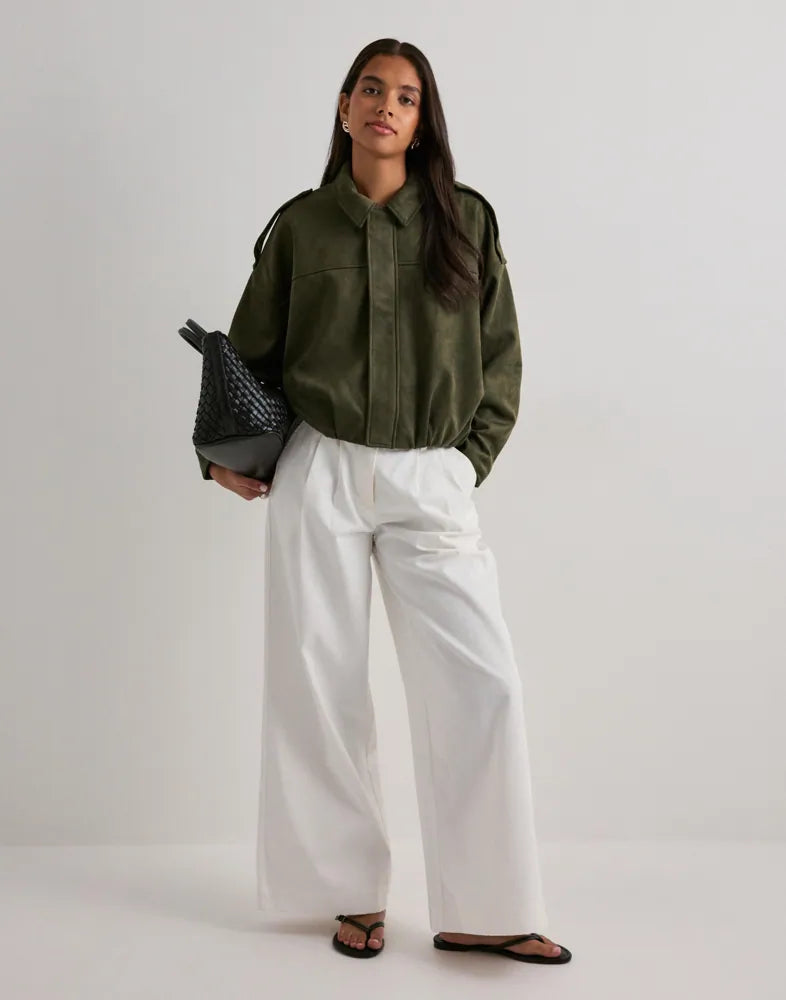 Moon-Stina Faux Suede Bomber