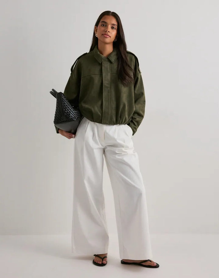 Moon-Stina Faux Suede Bomber