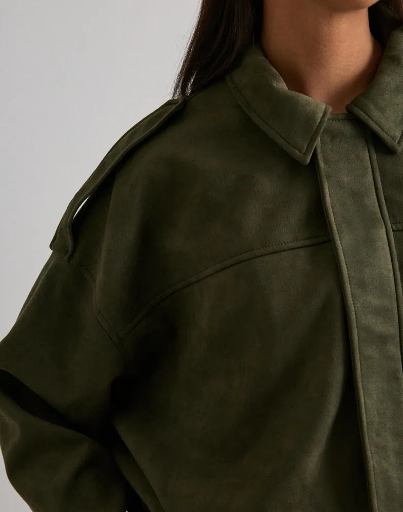 Moon-Stina Faux Suede Bomber