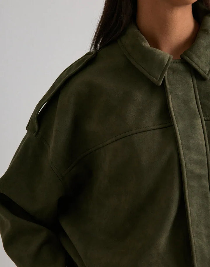 Moon-Stina Faux Suede Bomber