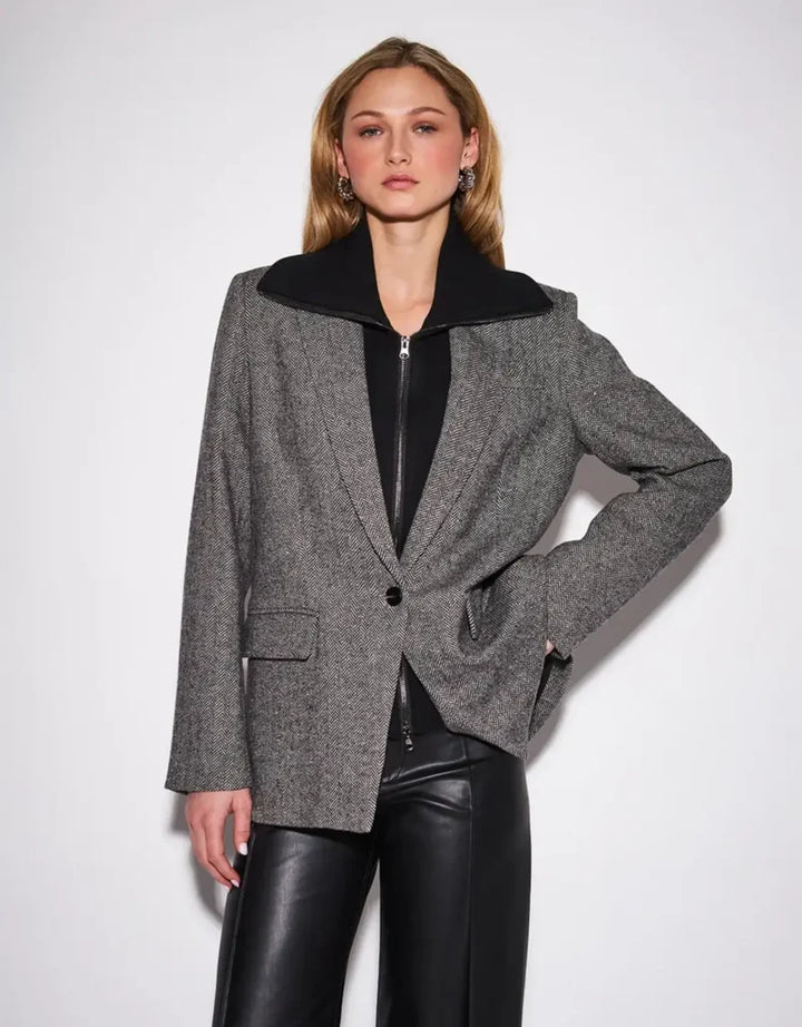 Misty Herringbone Blazer