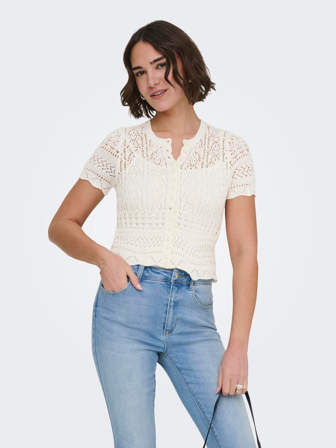 Ellie Life Pearl Cardi Top