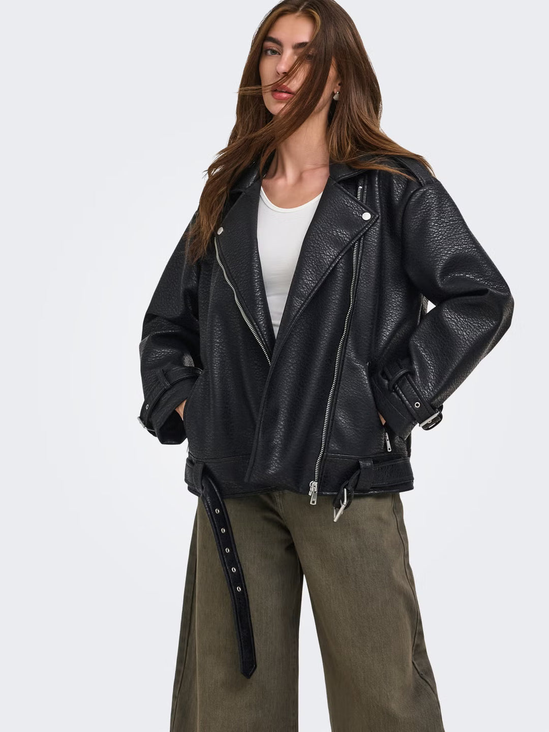 Sofia Soft Faux Leather Biker Jacket