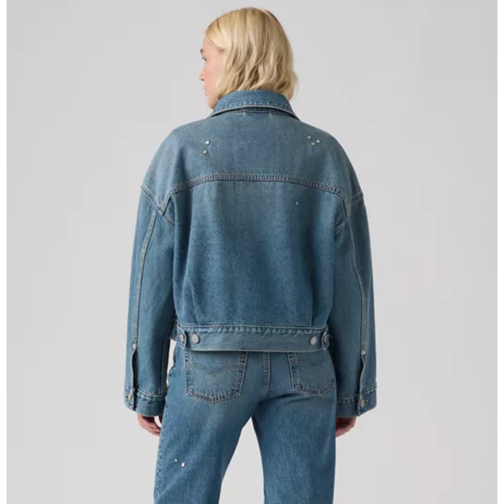 Loose Crop Trucker Jacket- Trip on Drip