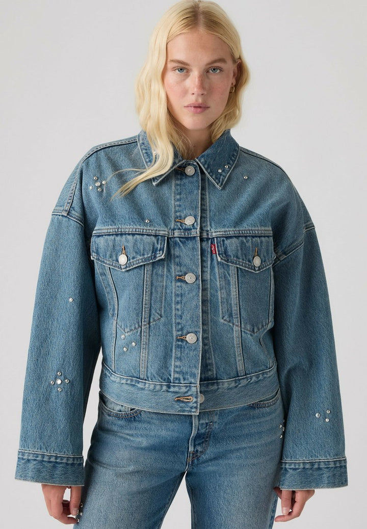 Loose Crop Trucker Jacket- Trip on Drip