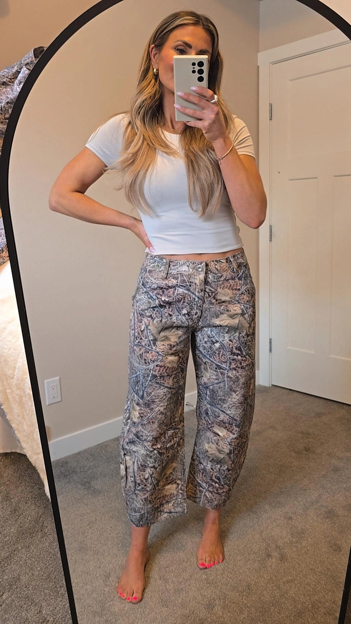Terry Camo Barrel Pant