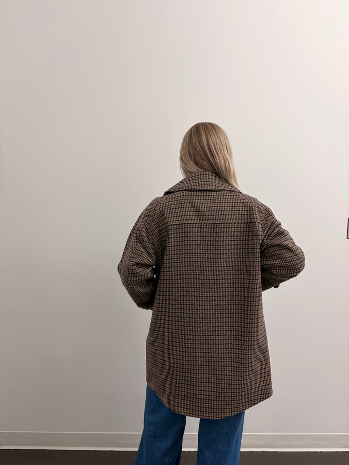 Marie Houndstooth Pea Jacket