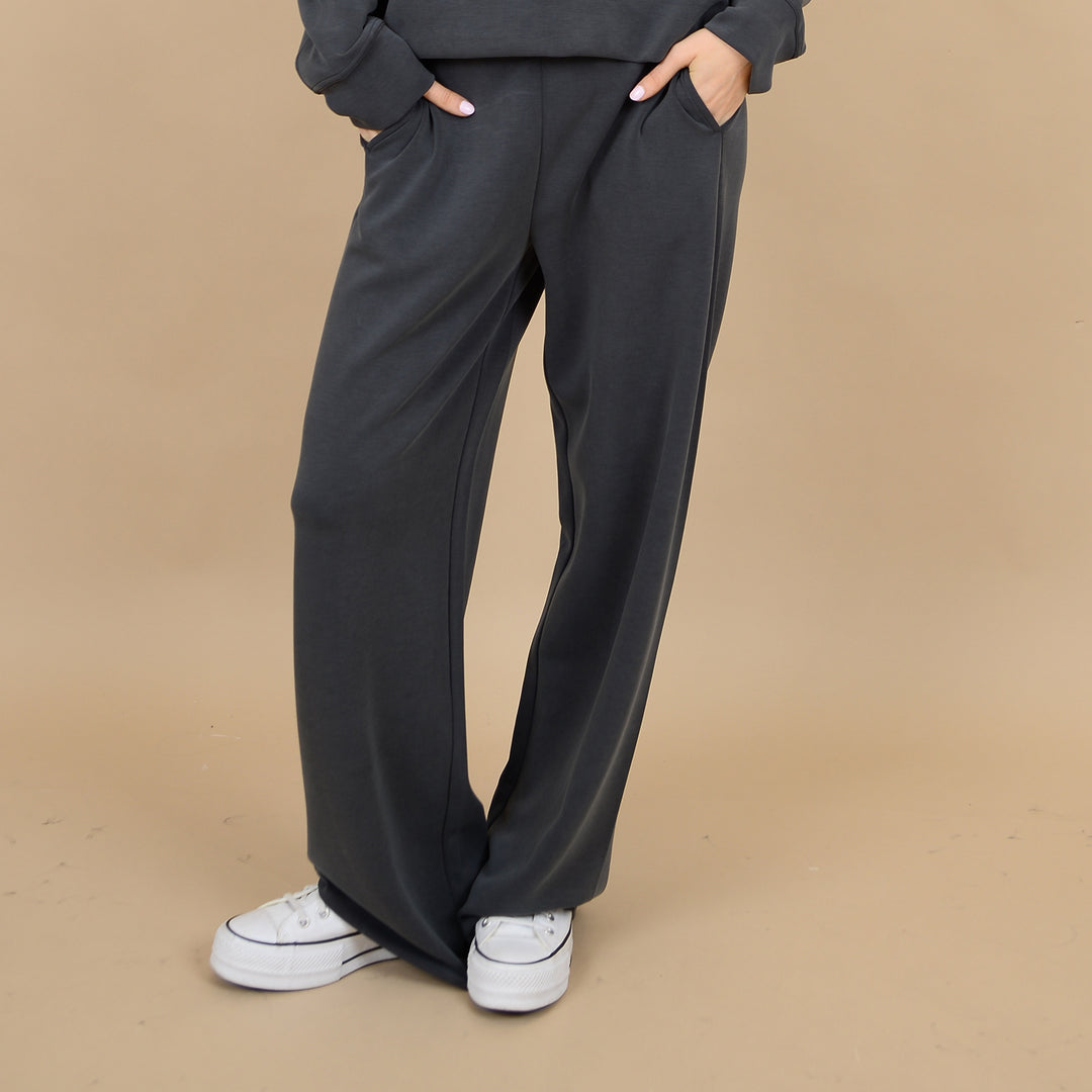 Victoria Super Soft Modal Wide Leg Pants Dark Ivy XS